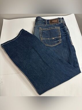 Ariat Jeans Men's 44x30 Blue M4 Relaxed Boot Cut Gulch Boundary Medium Wash